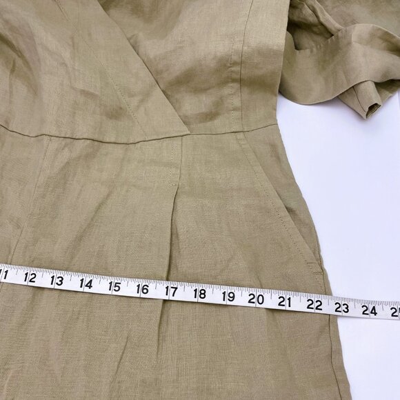 EVERLANE Linen Wrap Cross Front Jumpsuit - Picture 14 of 15